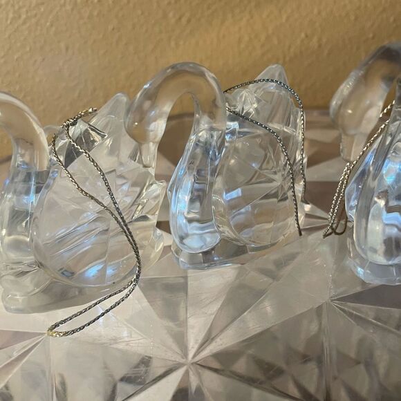3 Lucite Swan Ornaments - Picture 13 of 14